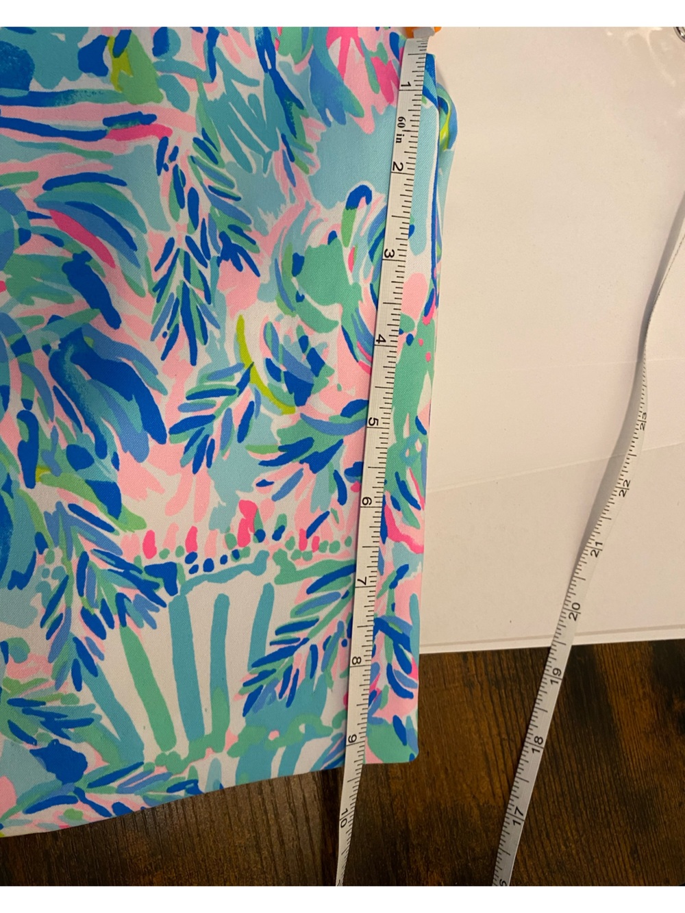 Lilly Pulitzer Luxletics Pastel Floral Bike Shorts in Aqua, Pink & Green - Picture 8 of 8